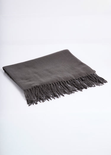Echarpe à franges douce et chaude Gris Fonce