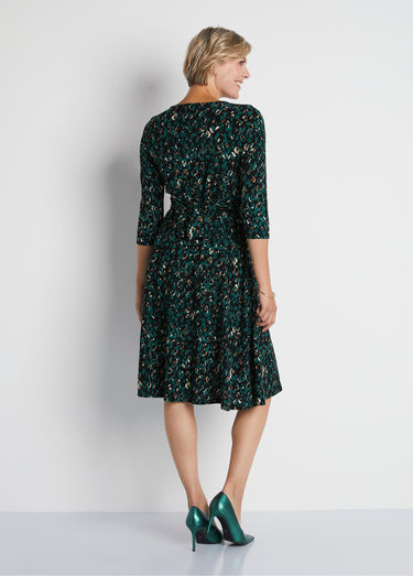 Robe courte cache-coeur en maille Imprime Vert