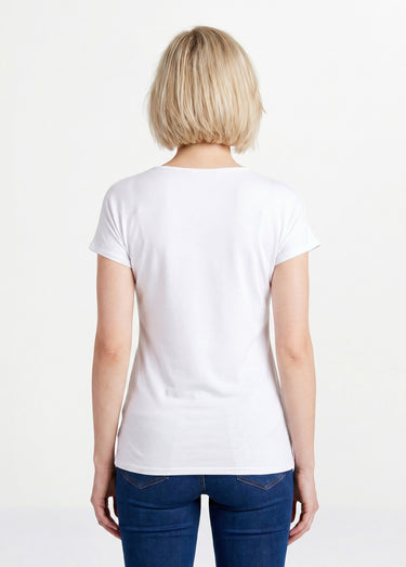 T-shirt court extensible dentelle Blanc