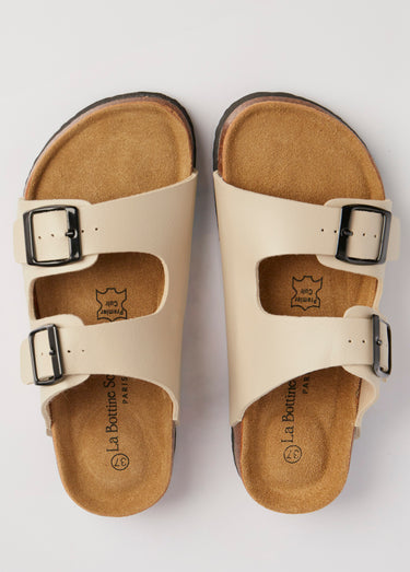 Mules 2 boucles et semelle anatomique Beige