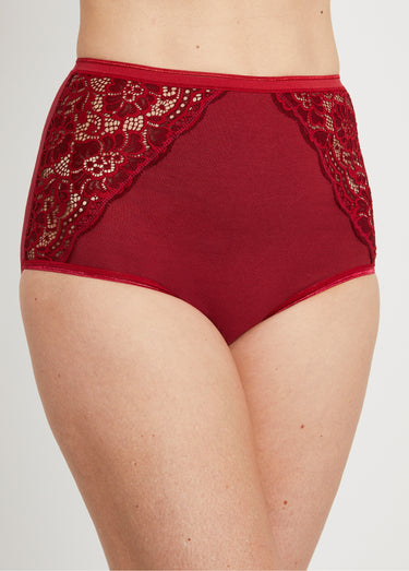 Culottes taille haute dentelle - lot de 2 Carmin Lot 2