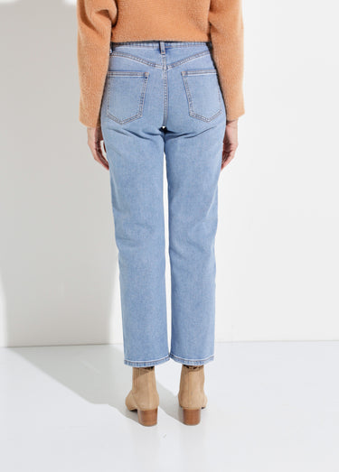 Jean droit 5 poches, spécial PETITE Denim Moyen