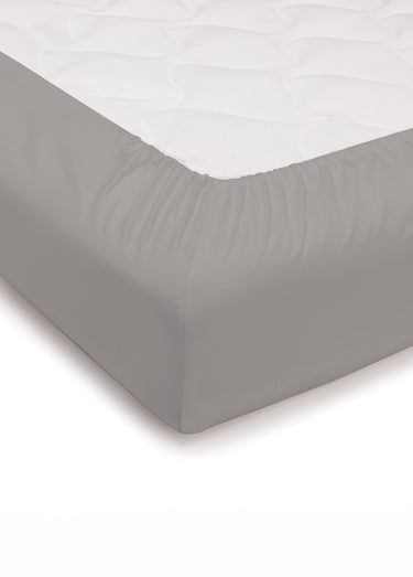 Drap-housse imprimé fleurs flanelle coton Taupe