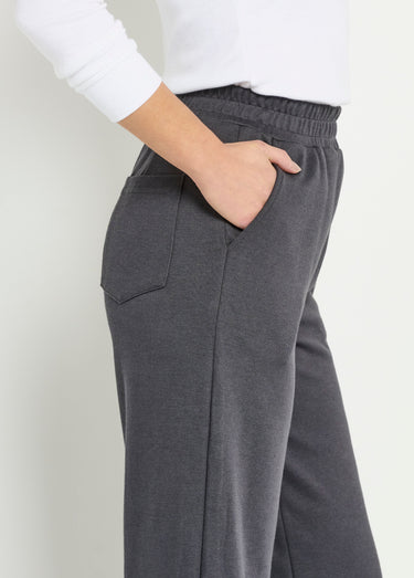 Pantalon large confort maille polo Gris