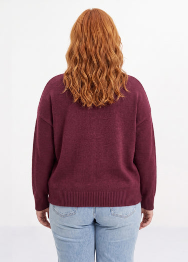 Gilet maille et détails plissés animalier Bordeaux