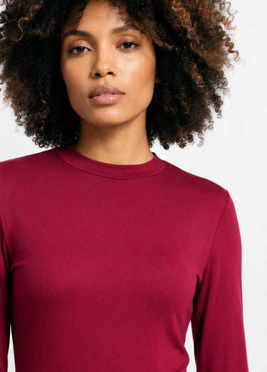 Sous-pull extensible col montant Uni Bordeaux