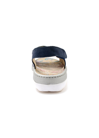 Sandales cuir confortables, extra large Marine