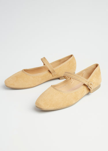 Ballerines style babies avec bout carré Camel