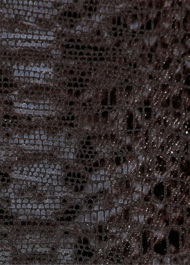 Coupon tissu création, simili reptile Marron