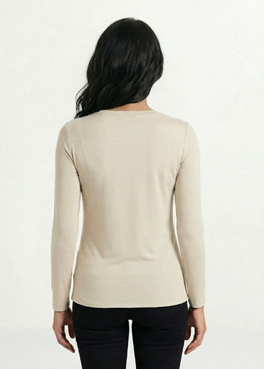 Sous-pull extensible col montant Uni Ecru