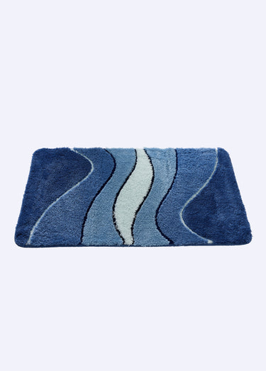 Tapis de bain antidérapant camaïeu fantaisie Bleu