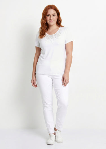 T-shirt court manches courtes Blanc