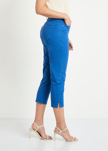 Pantacourt taille élastiquée 5 poches Bleu Dur