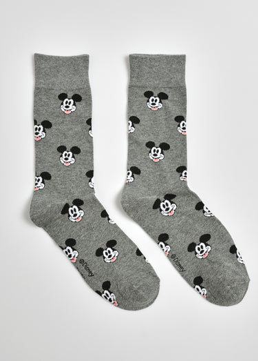 Chaussettes coton, licence Mickey Mouse Gris Clair