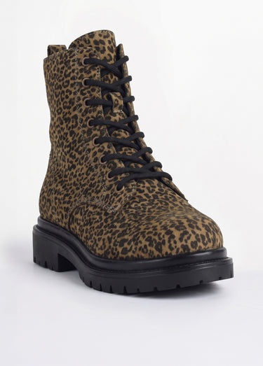 Bottines fantaisie style Combat boots Leopard