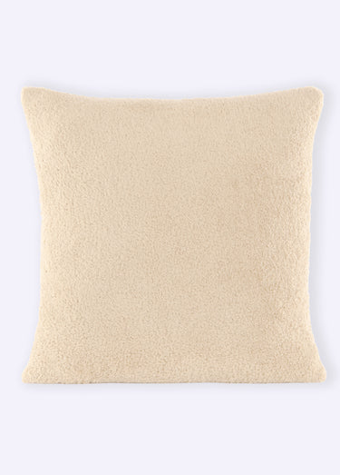 Coussin déco en coral fleece doux Beige