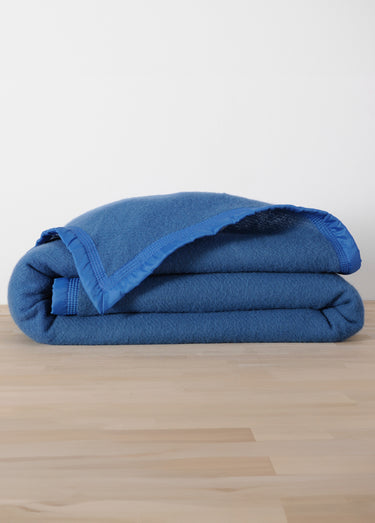 Couverture unie pure laine 350 g/m² Bleu