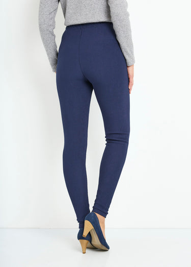 Legging côtelé taille élastiquée Marine