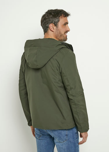 Veste déperlante chaude à capuche Kaki