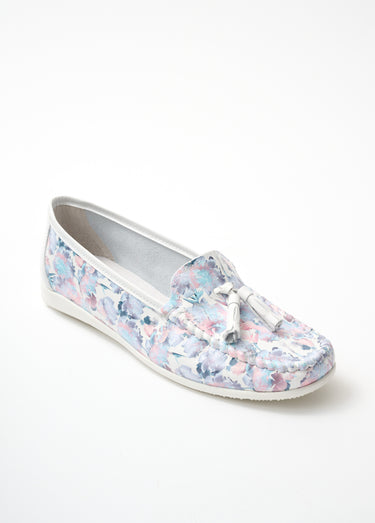 Mocassins pompons largeur confort cuir Fantaisie