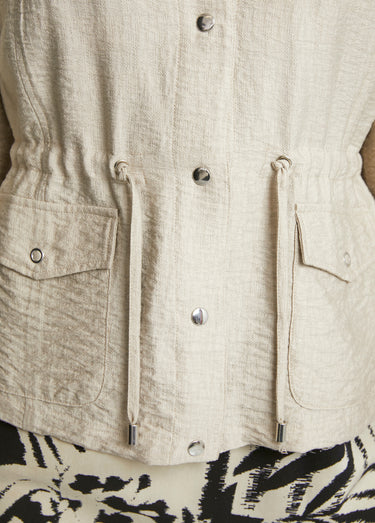 Veste saharienne sans col manches longues Sable