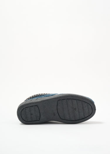 Chaussons montants chauds fourrés laine Marine