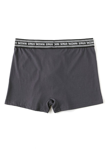 Boxer uni coton mélangé Gris Fonce