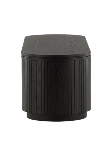 Meuble bas arrondi en bois forme blanc Noir