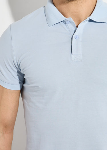 Polo homme manches courtes maille piquée Bleu Ciel