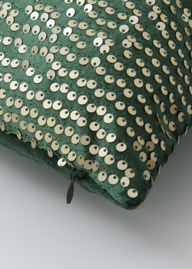 Housses de coussin velours et sequins Vert Lot 2