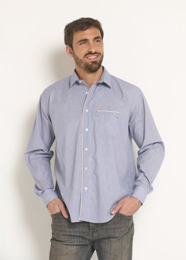 Chemise fantaisie entretien facile Gris