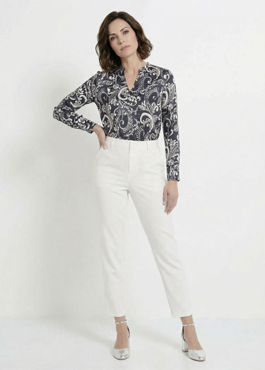Pantalon fluide taille élastiquée Ivoire