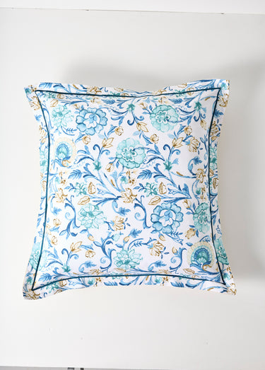 Parure de lit 3 pièces avec housse de couette, camélias Bleu