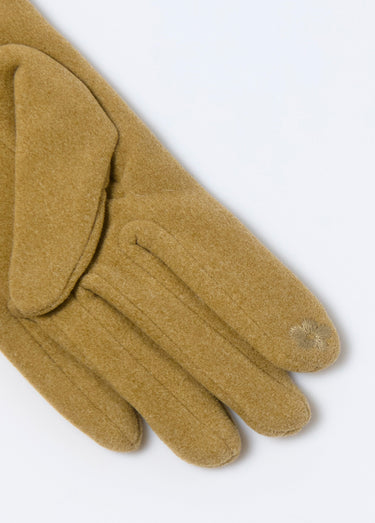 Gants chauds bord fourrure Beige