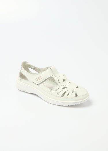 Sandales confortables en cuir avec bride Blanc
