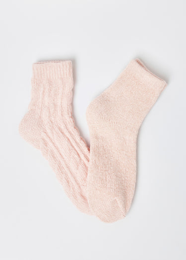 Lot de 2 Chaussettes douces, maille chenille Rose