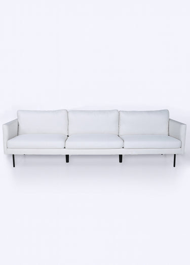 Canapé 3 places en tissu et pieds acier Noir/Beige Clair
