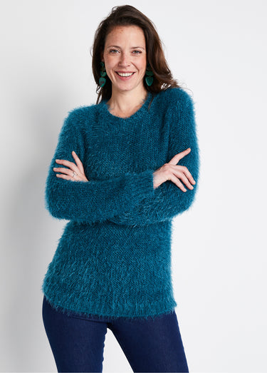 Pull maille douce effet poilu Canard