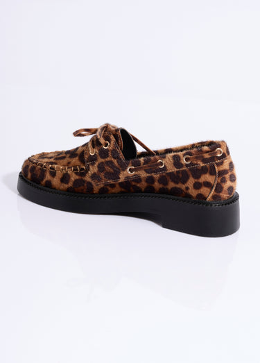 Mocassins en suédine avec oeillets métal Leopard