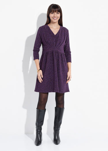 Robe courte chic en maille métallisée Violet