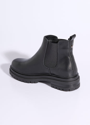 Boots Chelsea cuir avec semelle épaisse Noir