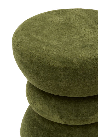 Tabouret pouf forme sablier RITEM Vert Kaki