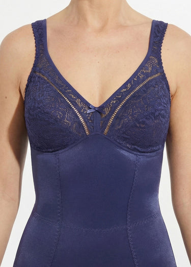 Body gainant sans armatures dentelle ajourée Bleu