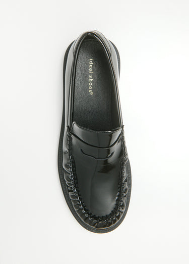 Mocassins vernis semelle crantée épaisse Vernis Noir