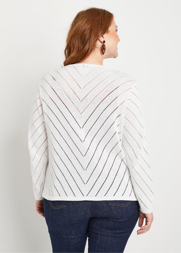 Gilet boléro fin ajouré coton Blanc