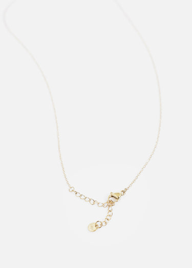 Collier acier inoxydable avec zirconium Dore