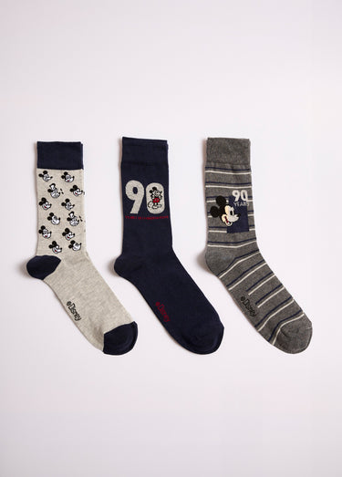 Chaussettes motifs Mickey + boîte cadeau Assortis Bleu