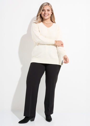 Pull maille fine jauge avec mini sequins Ecru