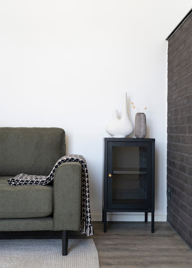 Meuble vitré 1 porte moderne, foncé Noir