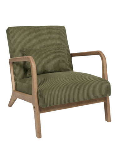 Fauteuil lounge en velours cotelé 1V Vert